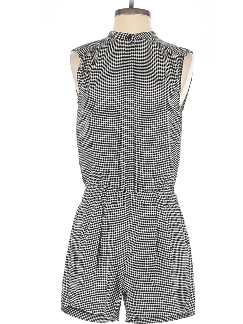 Michael Kors Black & White Gingham Sleeveless Romper